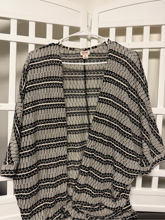 Mossimo Supply Co. Sweaters - Mossimo Supply Co. Black & Cream Open-Front Knit Cardigan